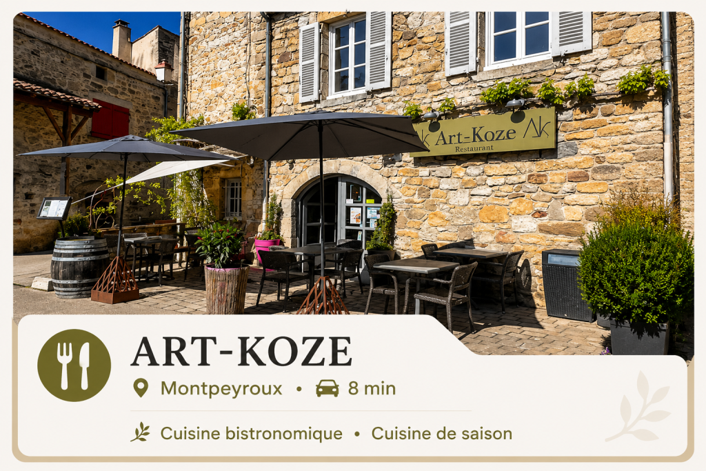 Art-Koze restaurant Montpeyroux